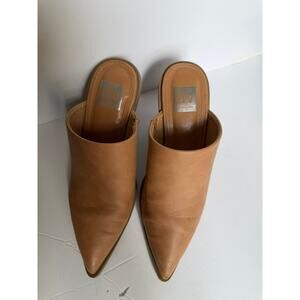 Dolce Vita Tan Pointed Toe Mule Heels Block Heel Slip On Shoes